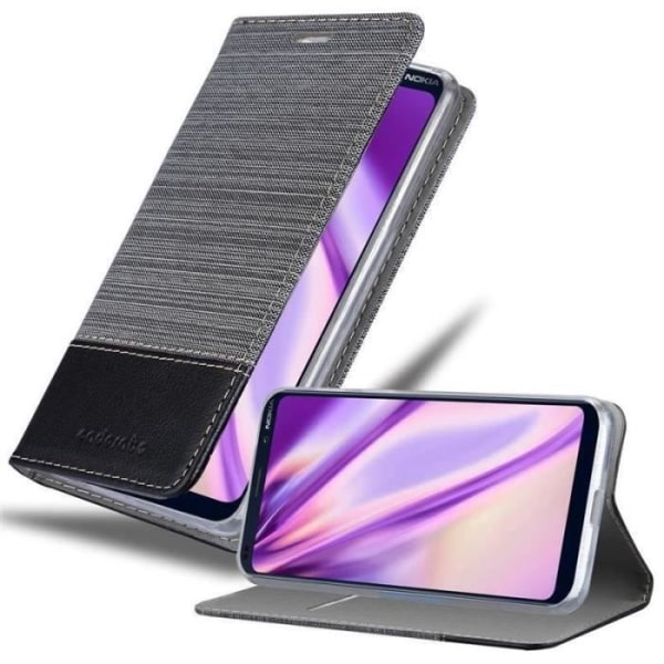 Plånboksfodral - CADORABO - Nokia 9 Pure View - Imiterat läder - Horisontellt stativ - Kortfack Svart