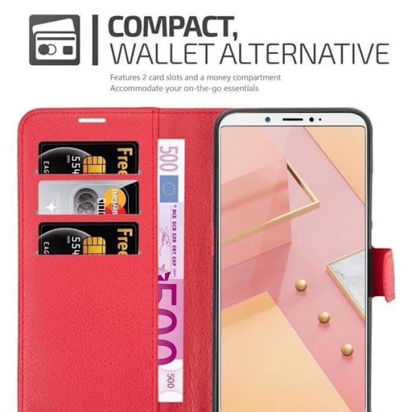Coque - CADORABO - ZTE Nubia N3 - Similicuir - Röd - Ställfunktion Röd