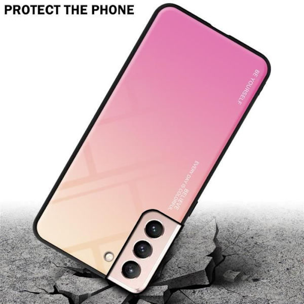Fodral till Samsung Galaxy S21 5G skal i GUL - ROSA Fodral skydds tvåfärgad TPU