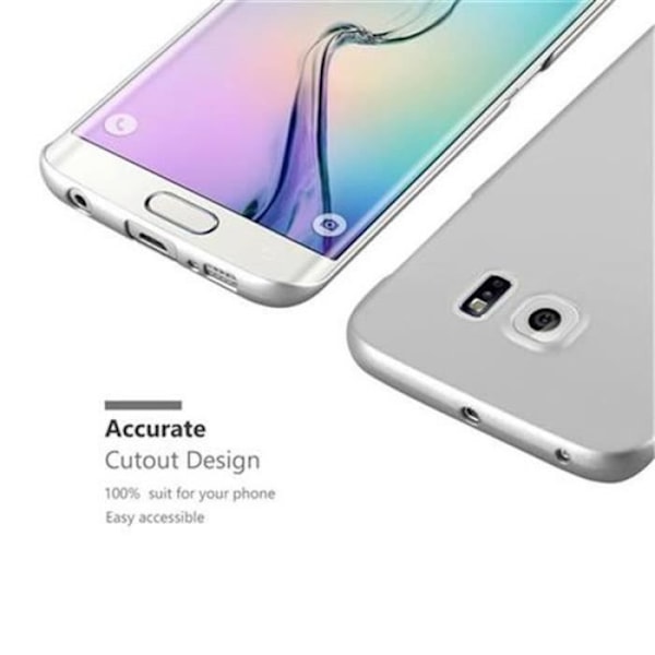 Cadorabo Fodral till Samsung Galaxy S6 EDGE SILVER METALL MATT METALL Skydd Hårt plastskydd Hårt fodral Skal Ultra Slim Bumper Pengar