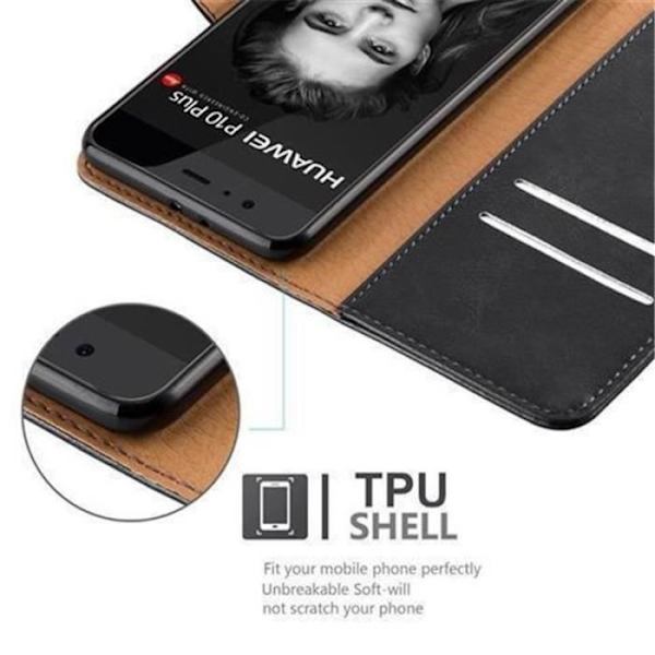 Huawei P10-fodral i JET BLACK från Cadorabo (LYX-design) Fullt skyddsfodral med flipskydd och horisontellt stativ