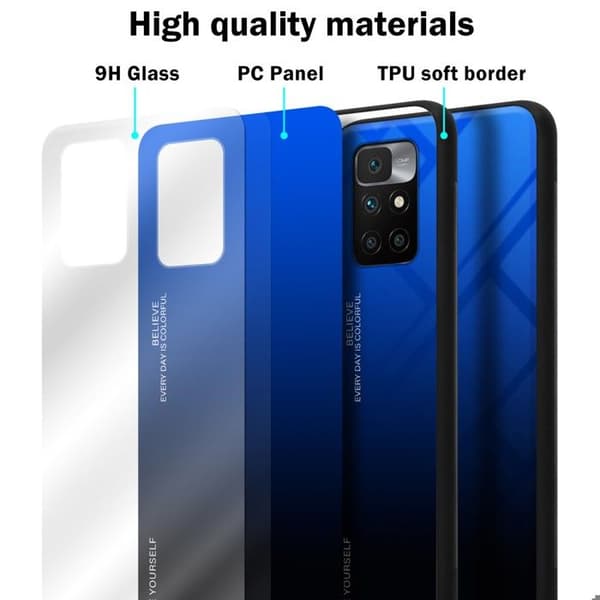 Fodral för Xiaomi RedMi 10 i BLÅ - SVART Stötsäker Bicolor design Svart