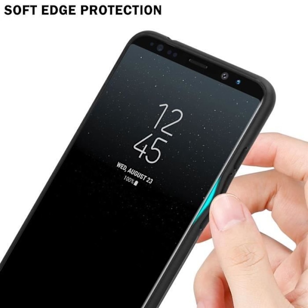 Coque för Samsung Galaxy NOTE 8 Husse i OPAL SVART Etui Case Cover Skydd i härdat glas och silikon TPU Svart