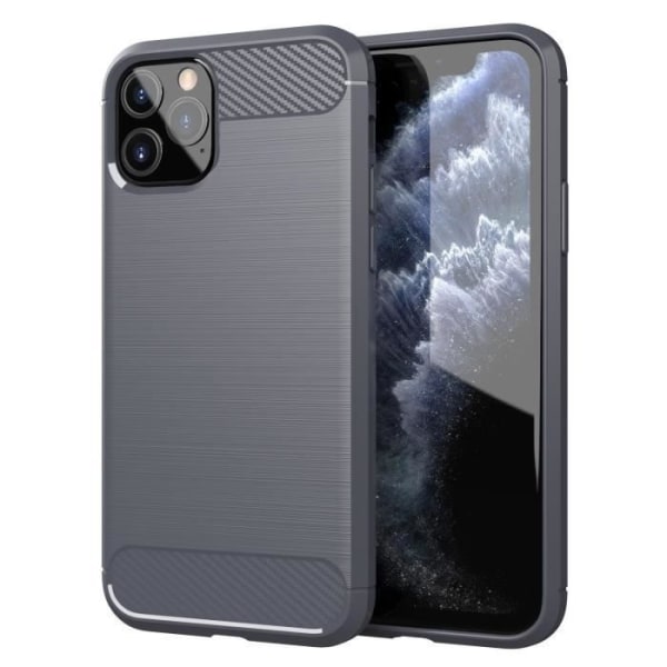 Överdrag för iPhone 11 PRO - CADORABO - Borstat Grå - Silicone TPU - Lätt skydd - Kolfiberdesign Borstad Grå