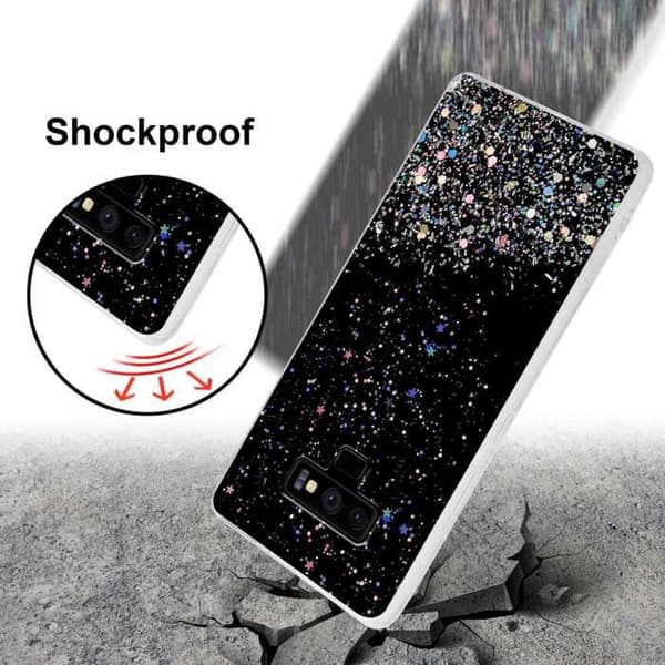 Skyddsfodral för Samsung Galaxy NOTE 9 Svart med Glitter Skydd Glittrande Design Svart