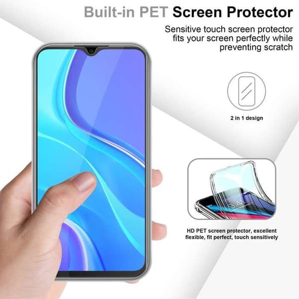 Transparent skal för Xiaomi RedMi 9, helskydd Vit