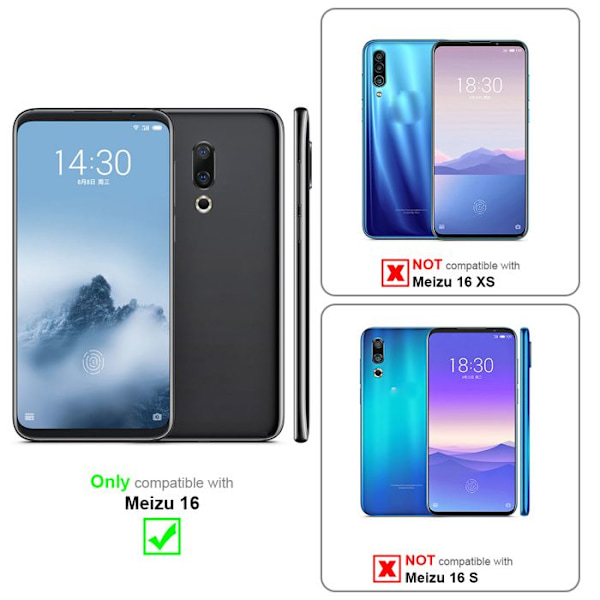 3x Härdat Skärmskydd för MEIZU 16 Högtransparent Tempererat Glas Vit