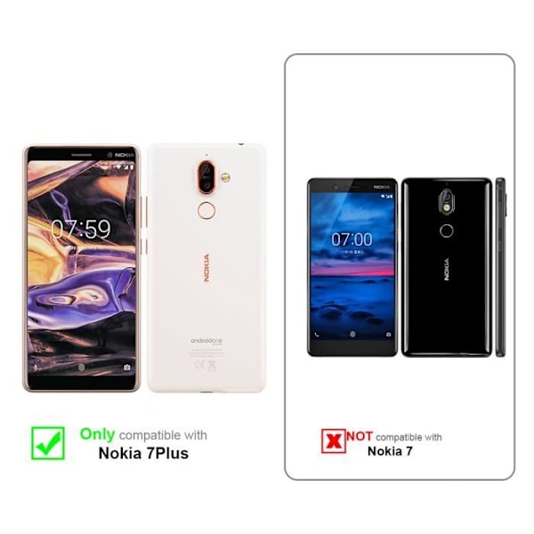 Coque - CADORABO - Nokia 7 PLUS - Skydd i silikon TPU - Tunn design - Färg Frost svart Frost Svart