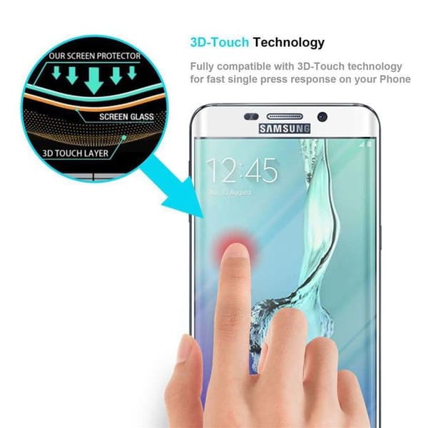 Helt härdat skärmskydd för Samsung Galaxy S6 EDGE Vit