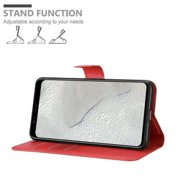 Coque - CADORABO - Google Pixel 4 XL - Similicuir Röd - Ställfunktion - Magnetisk Stängning Röd