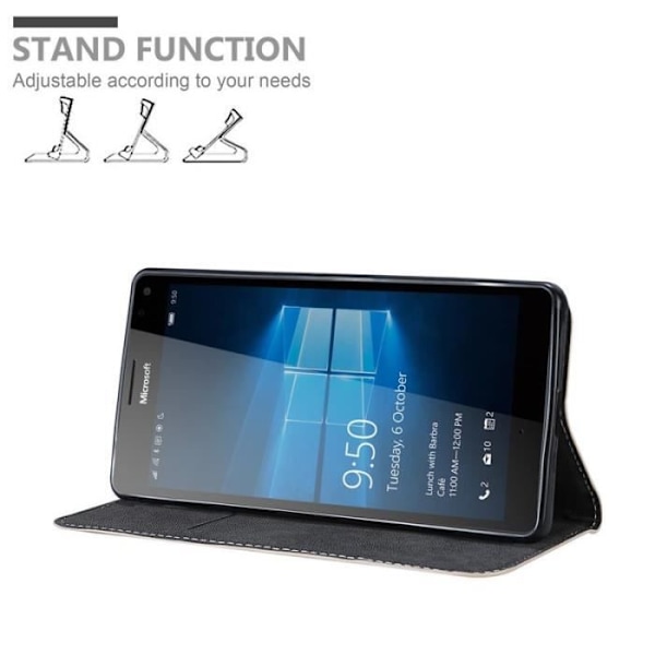 Coque portefeuille - CADORABO - Nokia Lumia 950 XL - Syntetiskt läder - Magnetisk stängning - 360° flip Svart