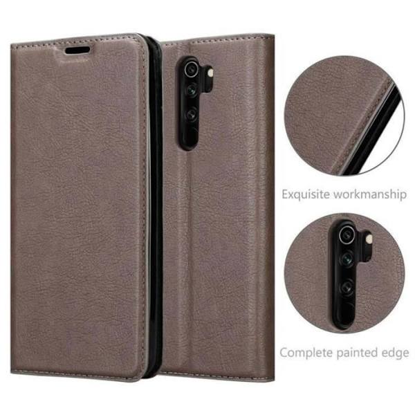 Coque portefeuille - CADORABO - Xiaomi RedMi NOTE 8 PRO - Syntetiskt läder brun - Magnetstängning - 360° flip kastanj