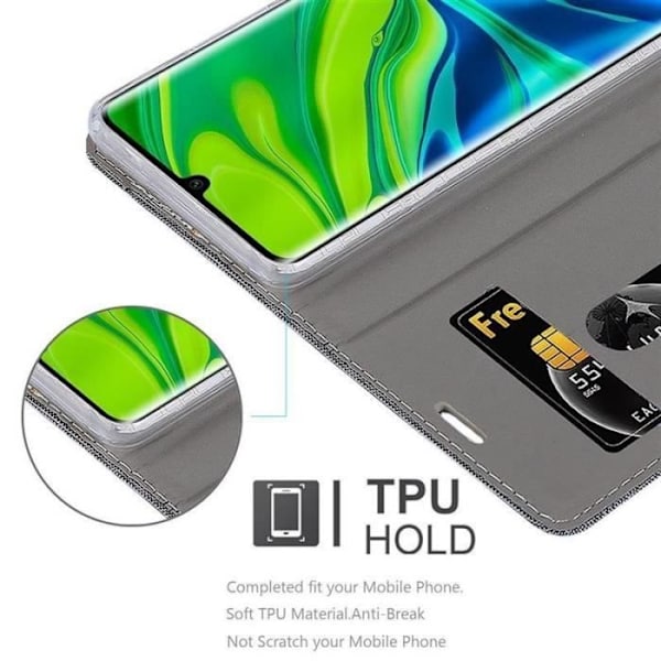 Coque - CADORABO - Xiaomi RedMi NOTE 10 - Similicuir - Ställ Horisontellt - Fack för Kort Svart