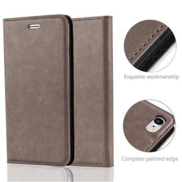 Apple iPhone 8 - iPhone 7 - iPhone 7S-fodral i KAFFEBRUNT från Cadorabo (INVISIBLE MAGNETIC CLOSURE Design) Skyddsfodral