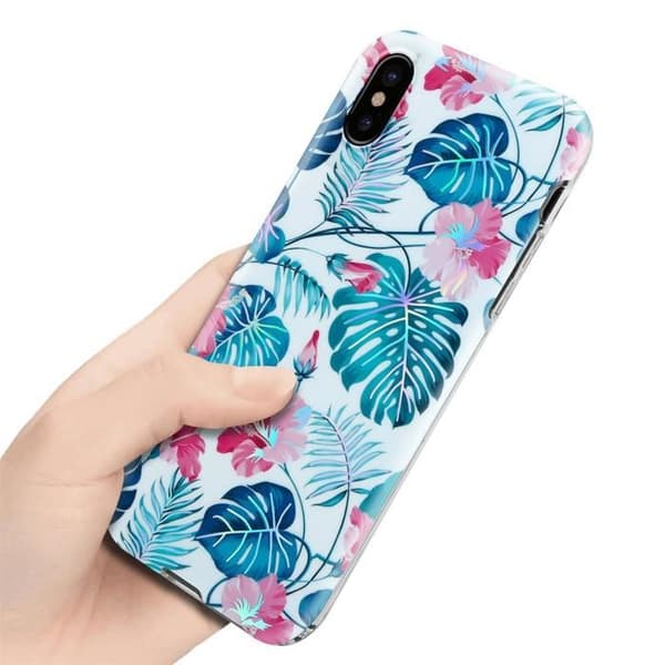 Skal för iPhone XS MAX i SKALDURKAR Blomsterdesign Vit