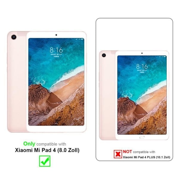 Tablettfodral - CADORABO - Xiaomi Mi Pad 4 - 360° skyddsfodral - Imiterat läder - Brun Brun