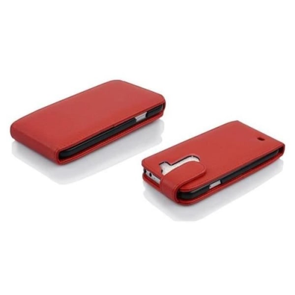 Cadorabo LG G3 DESIGN FLIP Style Fodral Fodral i konstläder Struktur KÖRSBÄRSRÖD