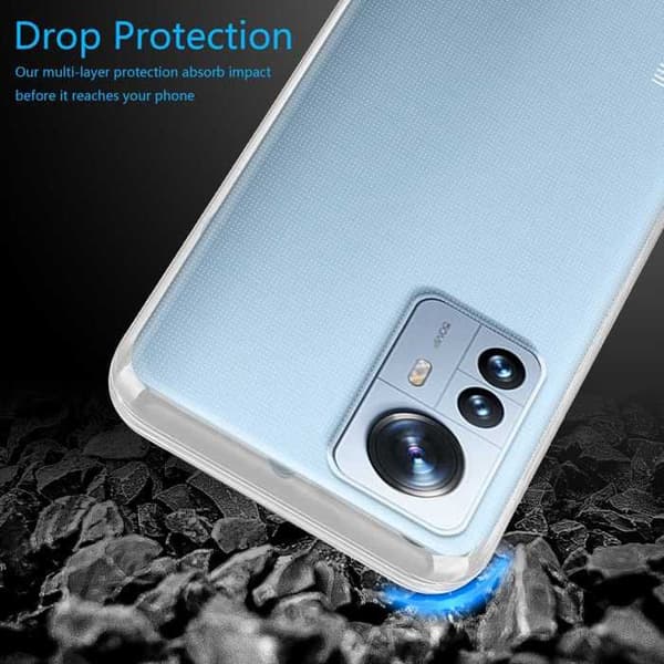Transparent stötsäker silikonfodral för Xiaomi 12 PRO Vit