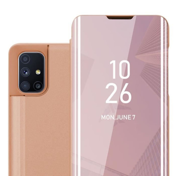 Cadorabo Fodral till Samsung Galaxy M51 i KUNZIT PINK Clear View Mirror Cover 360 graders skydd KUNZIT ROSE