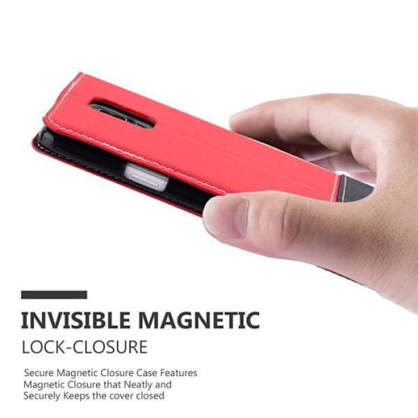 Cadorabo Fodral Samsung Galaxy NOTE 4 RÖD SVART SIMILI-(LÄDER/MOKA) Fodral Fodral Magnetisk Fodral Fodral stöder stativ och kortplats