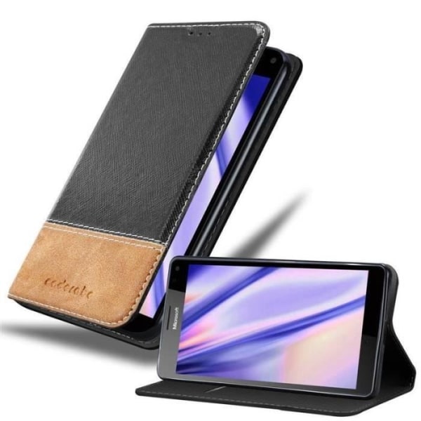 Plånboksfodral - CADORABO - Nokia Lumia 950 - Syntetläder - Magnetstängning - Ställfunktion Svart