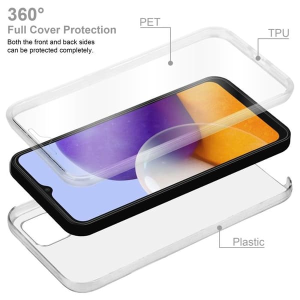Transparent skydd för Samsung Galaxy A22 5G, helskydd Vit