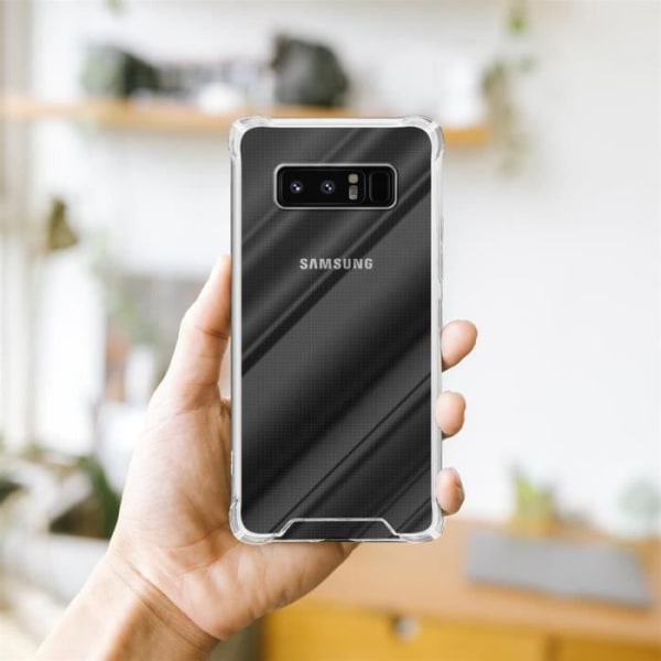 Fodral och 2x härdade skyddsglasögon för Samsung Galaxy NOTE 8 i TRANSPARENT Fodral Hybridfodral