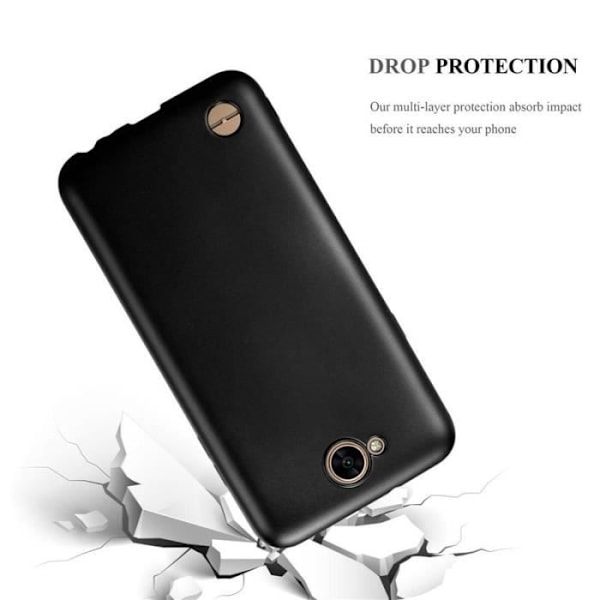 Cadorabo Fodral fungerar med LG X Power 2 i METALLIC BLACK - Stötsäker och reptålig TPU silikonskydd - Ultratunt