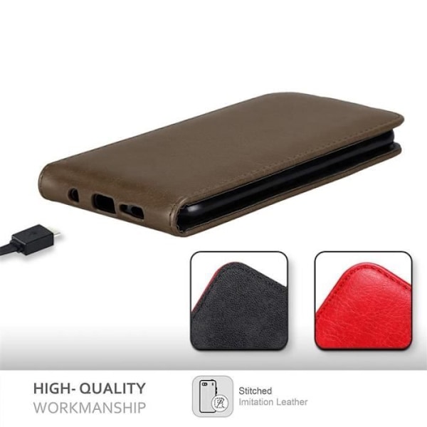 Flip-fodral - CADORABO - Samsung Galaxy S10 - Läderimitation - Brun - Magnetisk stängning kastanj