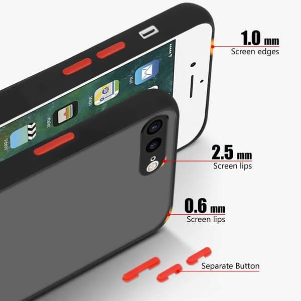 Skal för iPhone 7 PLUS / 7S PLUS / 8 PLUS i MATTSVART Stötabsorberande skydd Svart