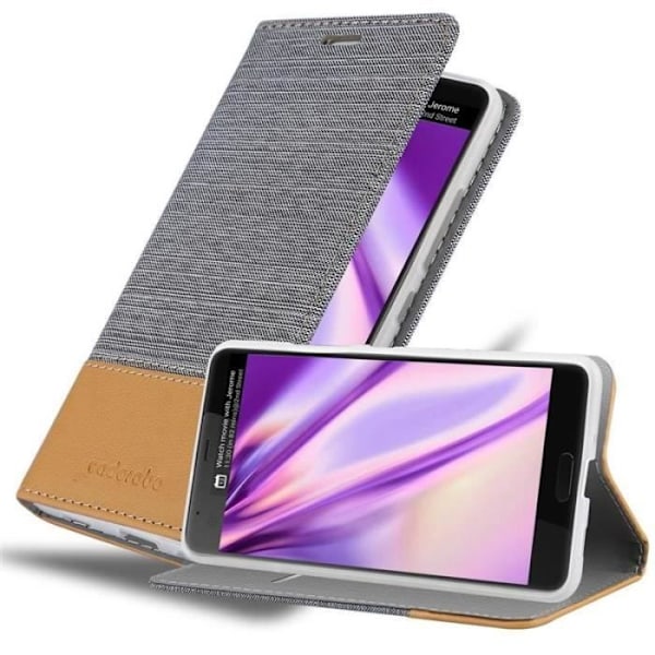 Coque - CADORABO - HTC U ULTRA - Syntetiskt läder - Horisontellt stativ - Ficka för kort Grå