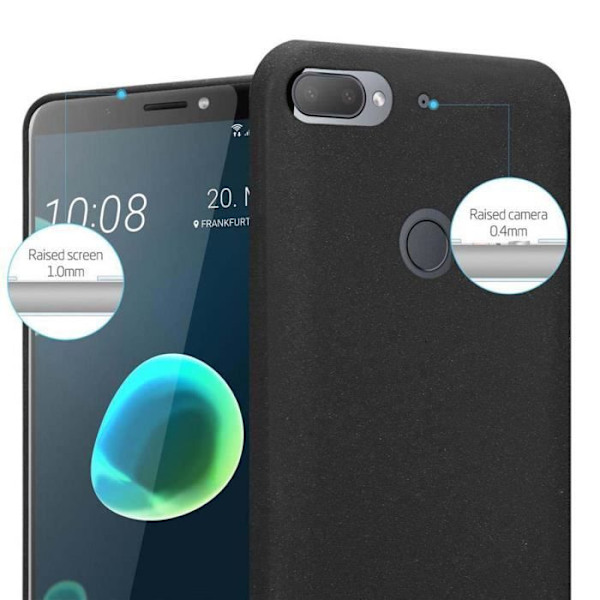 Telefonfodral - CADORABO - HTC Desire 12 PLUS - Silikon TPU - Stötskydd - Tunn och lätt design Frost Svart