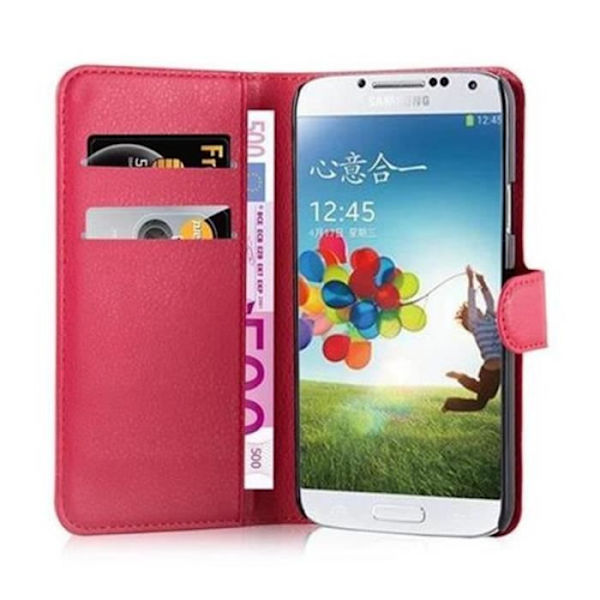 Samsung Galaxy S5 - S5 NEO i KÖRSBÄRSRÖTT från Cadorabo Helt skyddsfodral med flip flik och praktiskt horisontellt stativ