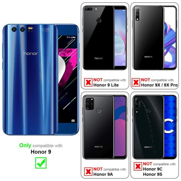 Coque Honor 9 - CADORABO - Rosablommor - Similskinn - Ställningsfunktion - Plats för kort Rosa blommig