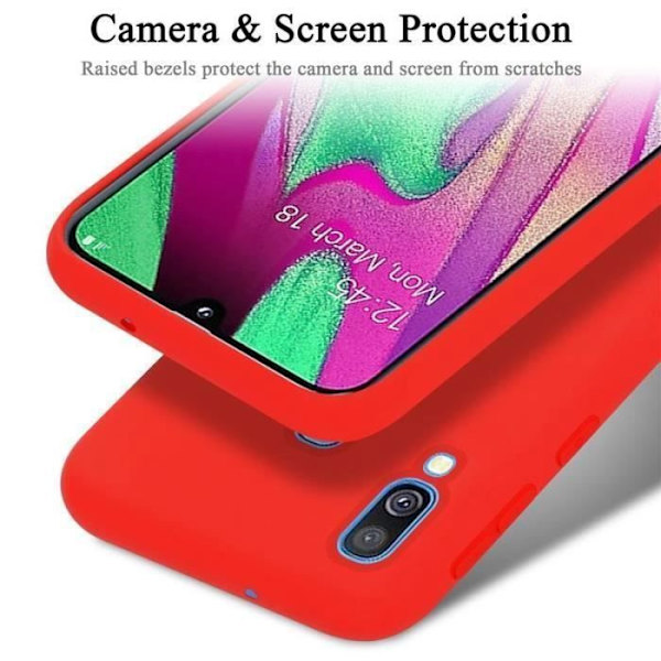 Telefonfodral - CADORABO - Samsung Galaxy A40 - Flexibelt TPU-silikon - Röd - Optimalt skydd Röd