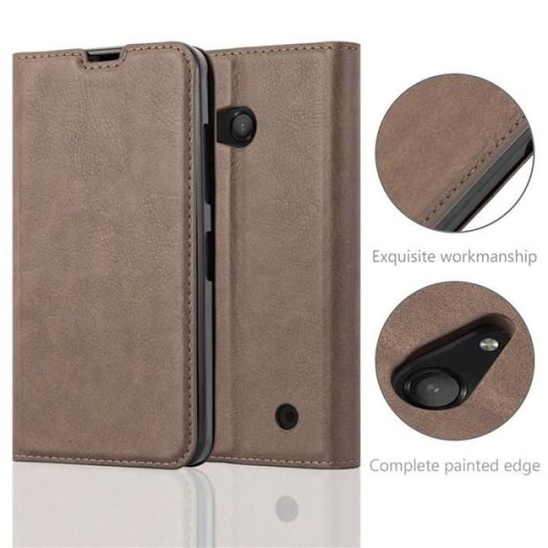 Nokia Lumia 550 Fodral i KAFFEBRUN från Cadorabo (INVISIBLE MAGNETIC CLOSURE Design) Helt skyddande fodral med flip flik