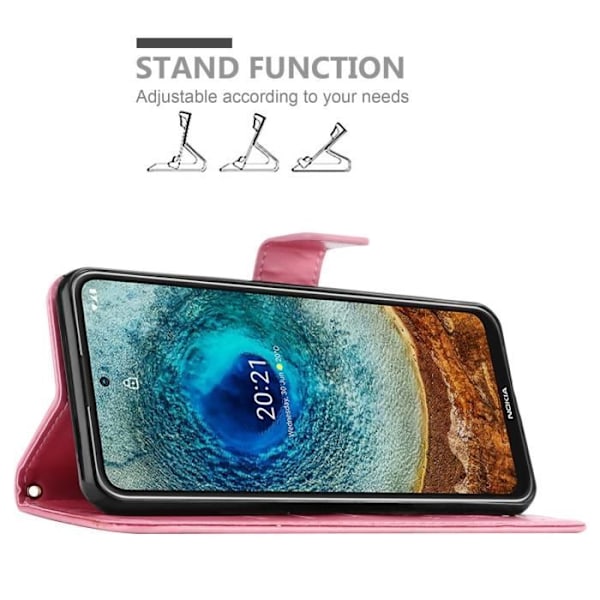 Coque för Nokia X10/X20 - CADORABO - Blommönster - Syntetläder - Ställfunktion - Fuld skydd Rosa blommig