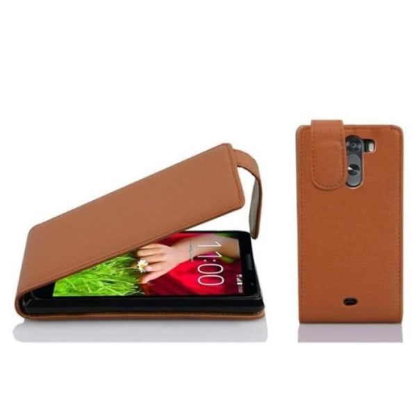 Cadorabo Fodral LG G2 MINI DESIGN FLIP Style Fodral Fodral Fodral konstläder Struktur HAZEL BRUN