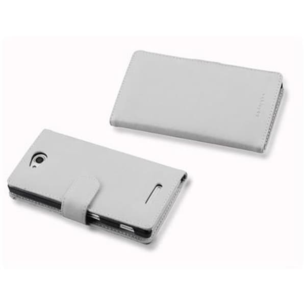 Fodral med lock för Sony Xperia C Plånboksfodral i VIT ALABASTER Skydd Vit