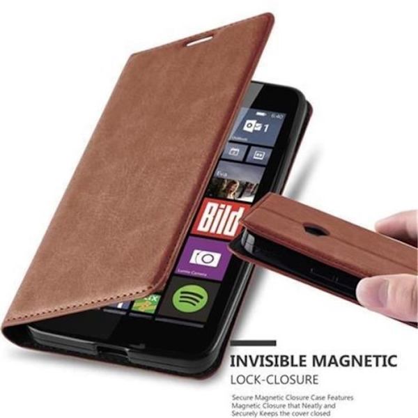 Cadorabo Fodral Nokia Lumia 640 MEDELBRUNT OSYNSLIG MAGNETISK STÄNGNING Fodral Fodral Fodral stöder stativ och kortplats