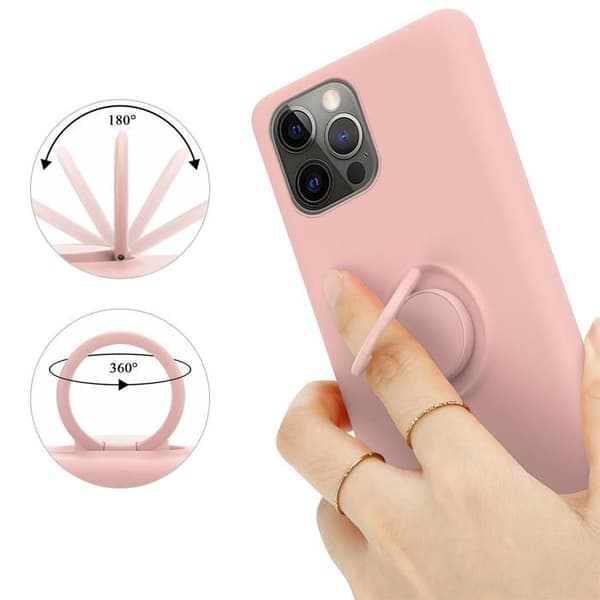 Skal för iPhone 12 PRO MAX i LIQUID PINK Stötabsorberande skydd Ros