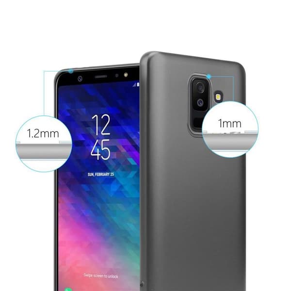 Skyddsfodral för Samsung Galaxy A6 PLUS 2018 Skyddsfodral i METALLISK GRÅ Matt Design Grå