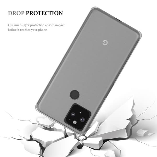Transparent stötsäker silikonfodral för Google PIXEL 5 Vit