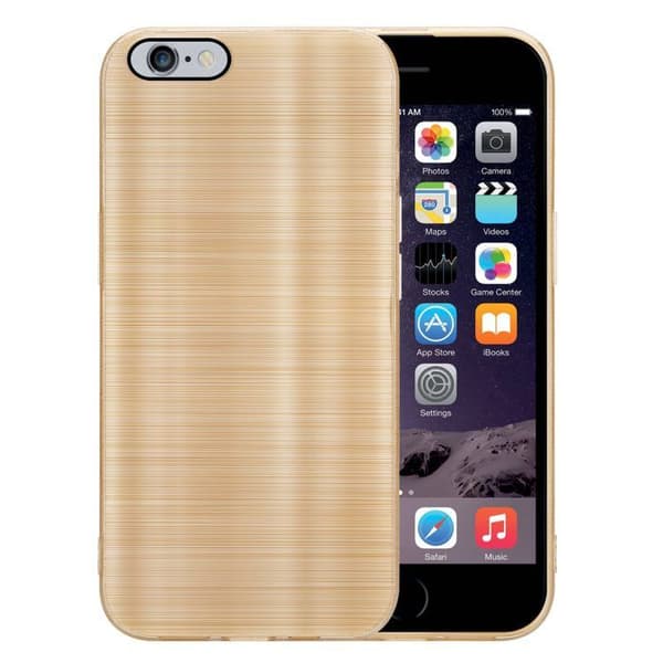 Skal för iPhone 6 PLUS / 6S PLUS Etui i Borstad Guld Skydd för Kamera