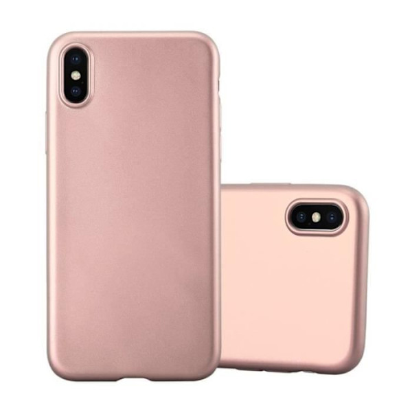 Cadorabo Fodral fungerar med Apple iPhone X - XS i METALLIC ROSÉ GOLD - Stötsäkert och reptåligt TPU silikonskydd - Ultra