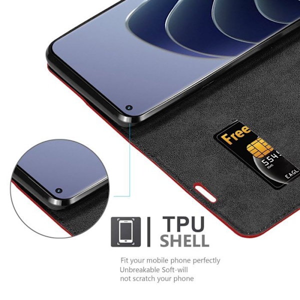 Skal för OnePlus 10 PRO 5G Fodral i ÄPPLARÖD Etui Case Cover Skydd Plånbok Wallet Röd