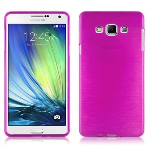 Samsung Galaxy A7 2015 (5) fodral - CADORABO - Borstad metalldesign - Optimalt skydd - Hot Pink Skrikrosa