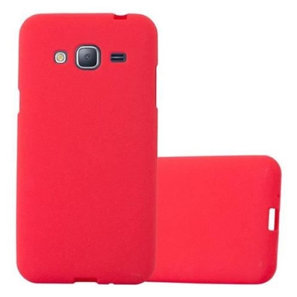 Cadorabo Fodral fungerar med Samsung Galaxy J3 - J3 DUOS 2016 i FROST RED - Stötsäker och reptålig TPU silikonskydd -