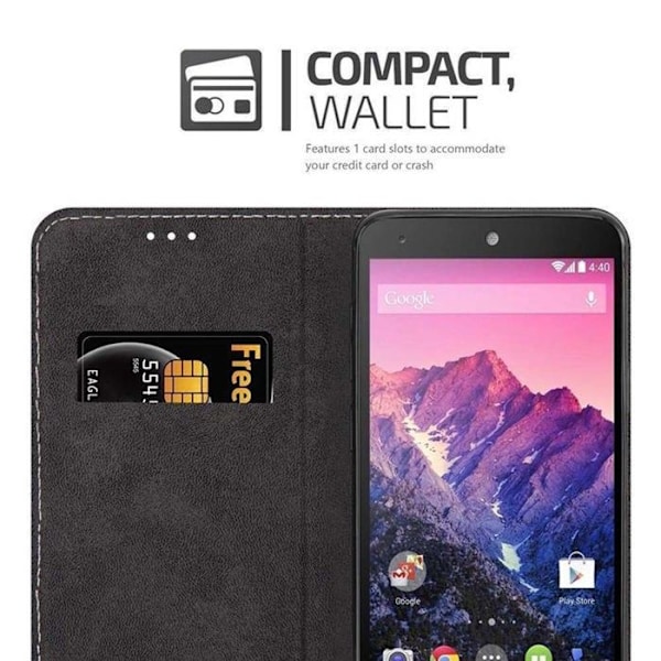 Skyddsomslag för LG Google NEXUS 5 Fodral i BLÅ BRUN Etui Skydd med magnetisk stängning och ställfunktion Blå