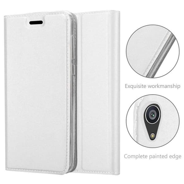 Flip-fodral för Sony Xperia Z5 PREMIUM Etui i KLASSISK SILVER Plånbok Stötsäker Grå